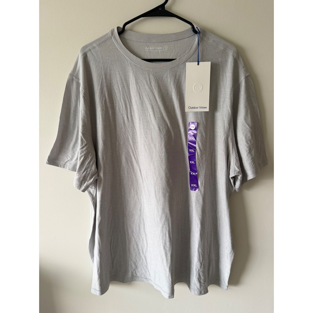 Outdoor Voices Mens CloudKnit Tee Gray Violet Heather XXL OV61101